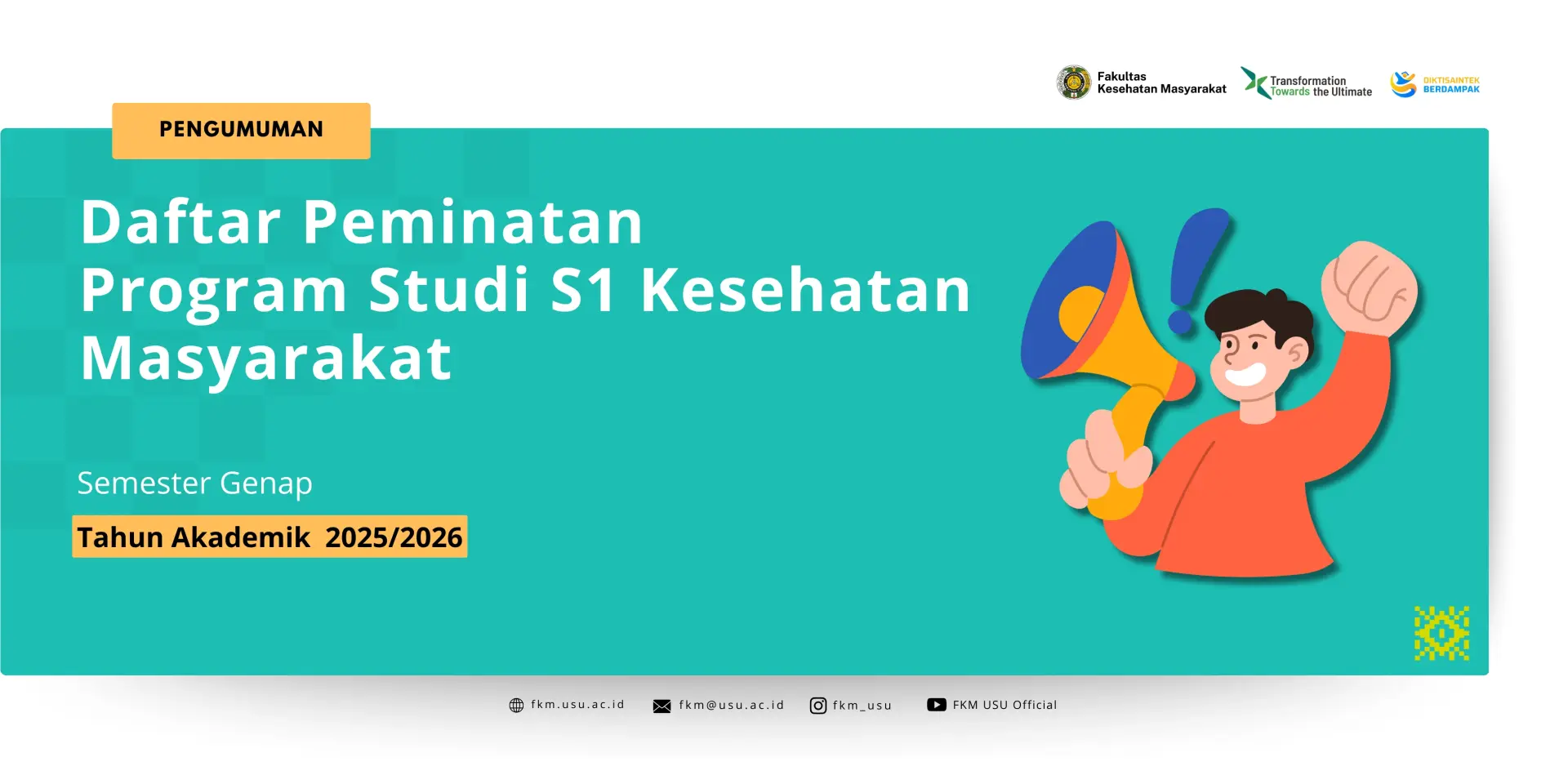 Daftar Peminatan Program Studi S1 Kesehatan Masyarakat Semester Genap T.A 2025-2026